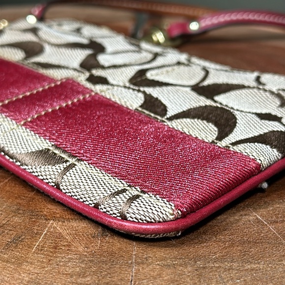 COACH Signature Stripe Wristlet - Picture 7 of 12